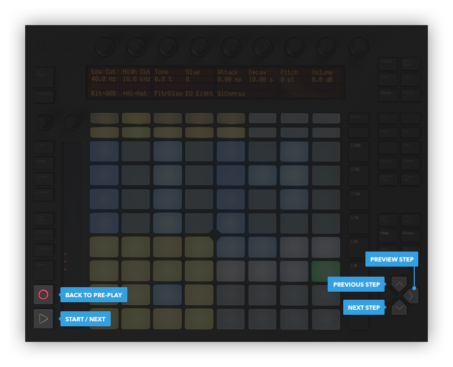 Ableton Push hardware controls